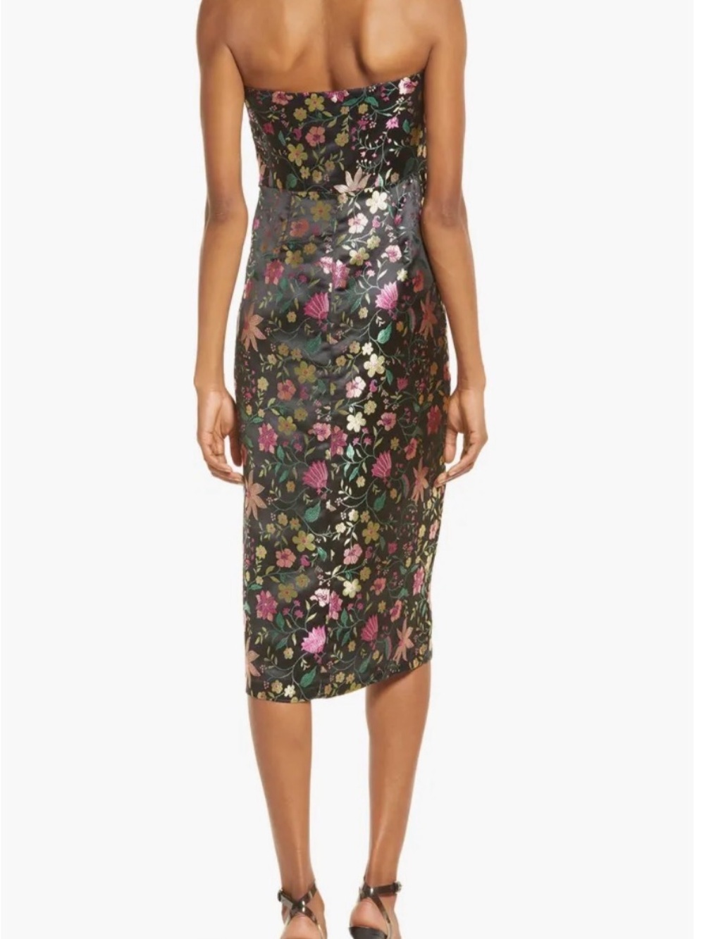 Lulus Floral Jacquard Satin Dress|Size XS - Picture 2 of 7